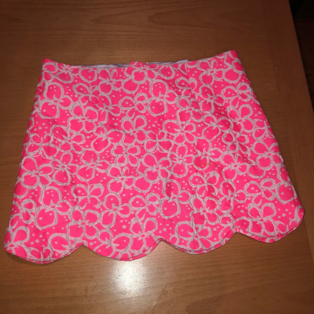 Lilly Pulitzer Hot Pink Scallop Hem Skirt